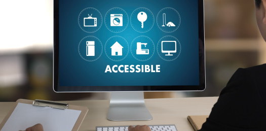 Image d'un écran affichant des icônes et la mention Accessible